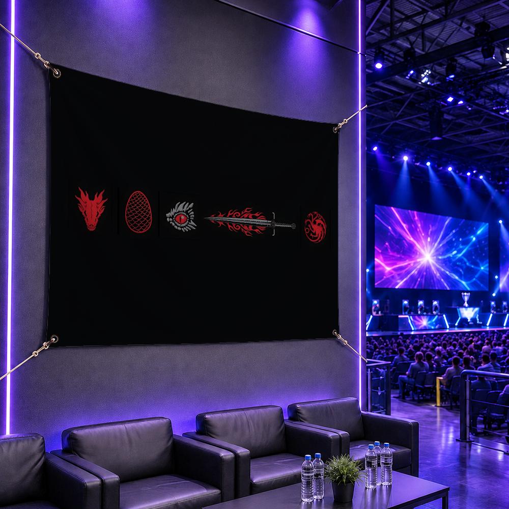 Esports Gaming Banner - Ünlü Klan H-House TargaryenS Bayrakları Oyun
