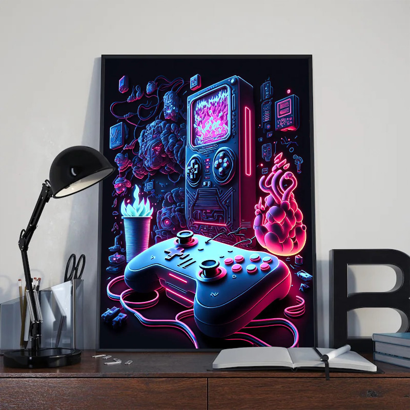 Modern Neon Pop Tarzı Oyun Duv - Esports Gaming Youtube incelemesi ve fiyatı